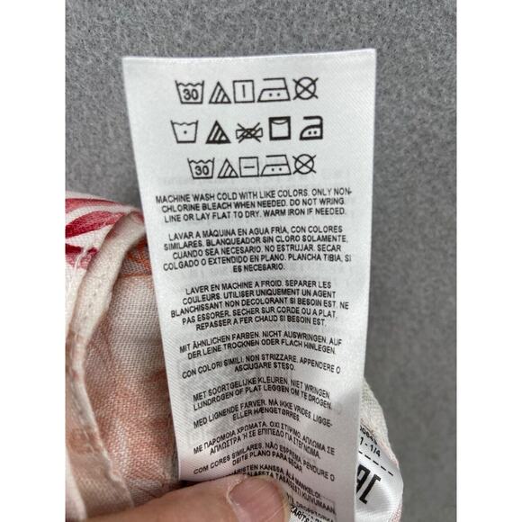 GUESS‎ Shorts Womens XL Pink Slash Pockets Belted Floral High Waist Linen Blend - Picture 11 of 12